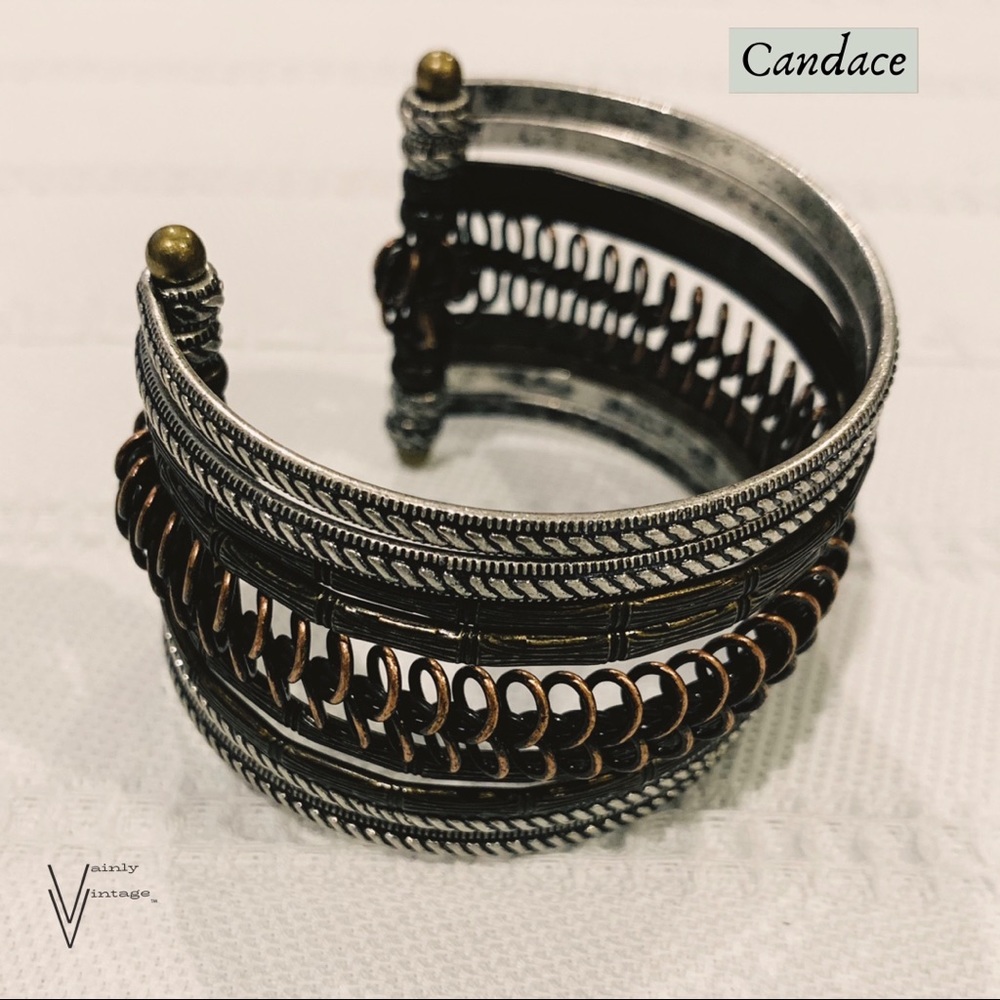 Vintage 90s Boho Filagree Cuff Bracelet